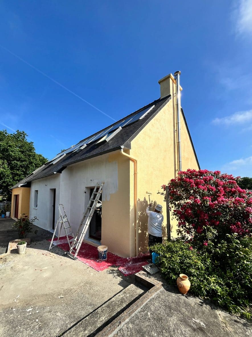 Rénovation eco trait'toit Milizac protection façade 